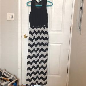Black and white chevron dress
